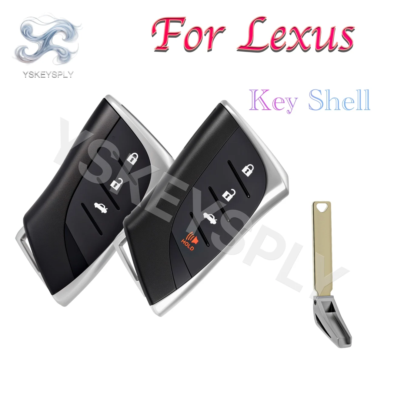 

For Lexus ES350 LC500 LC500h LS500 LS500h GX460 UX250h 2018-2020 Smart Key Fob Shell Case Cover Replacement Shell 3/4 Buttons