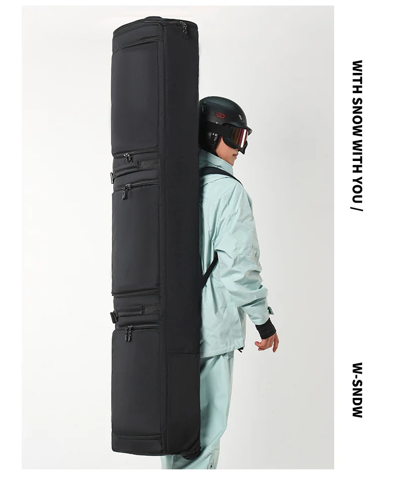 

Сумка для сноуборда с колесом, сумка для шпона, сумка для двойной доски, отделение для влажной и сухой уборки, большая вместимость.