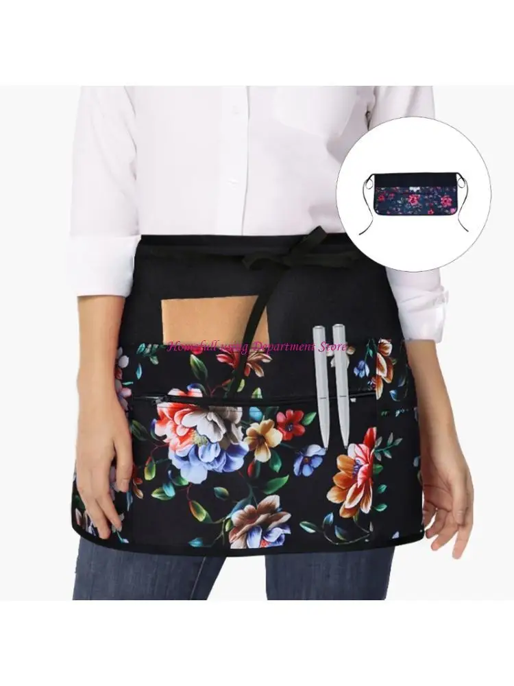  Women's Waist Tool Apron with Waterproof and Stain Resistant Properties 6 Pockets Featuring Privacy Zip for Valuables Safety