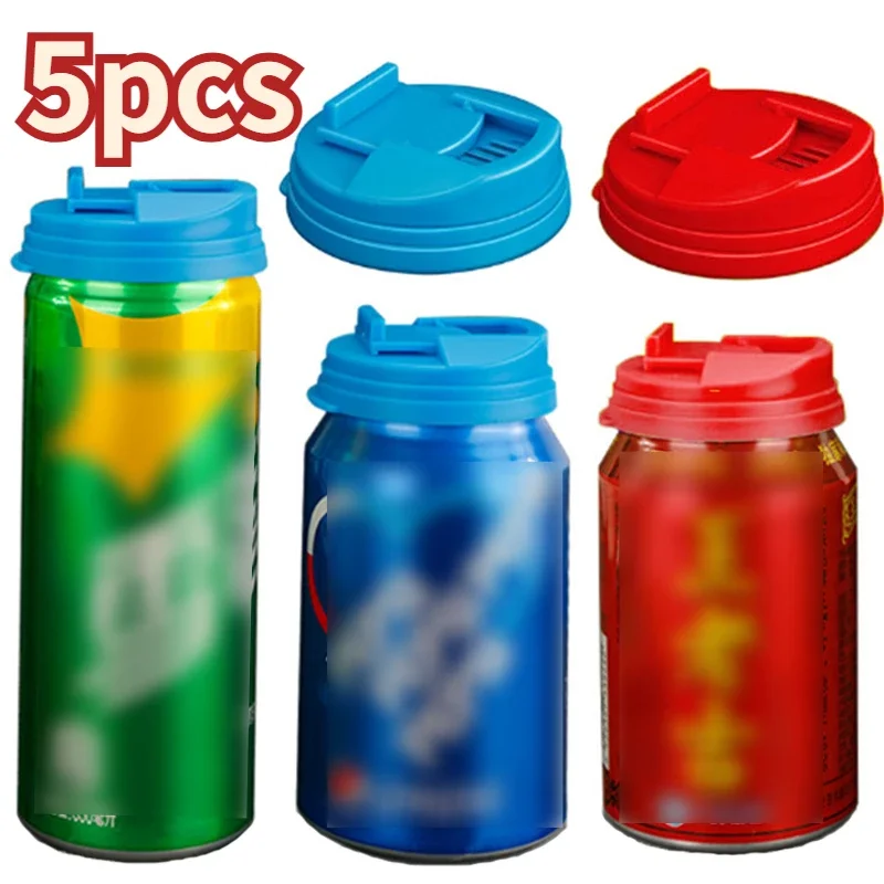 

1/3Pcs Plastic Beverage Can Lids Leak-proof Drinks Protector Multi-color Air-leak Beer Sealing Cap Portable Water Bottle Covers
