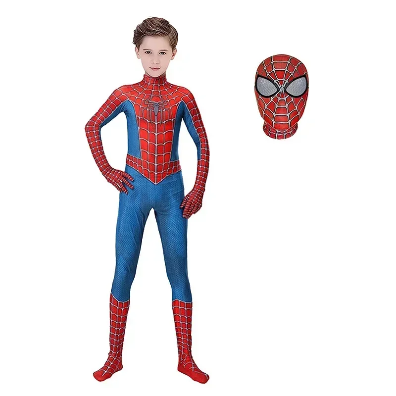 Disponibile Set di costumi da supereroe Spiderman Stile 3D Tuta cosplay di Halloween Tuta Spider-Man Cosplay