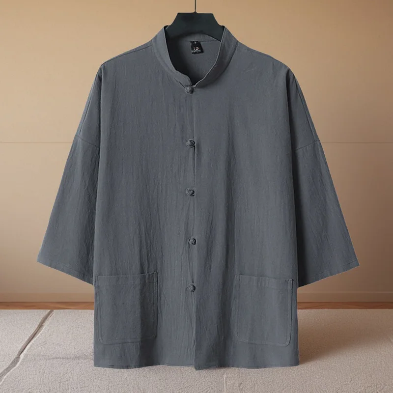 

Китайский Sle, хлопковый и льняной утюг, мужской весенне-осенне-летний свободный крой, дышащий повседневный утюг с ket Seven Sve