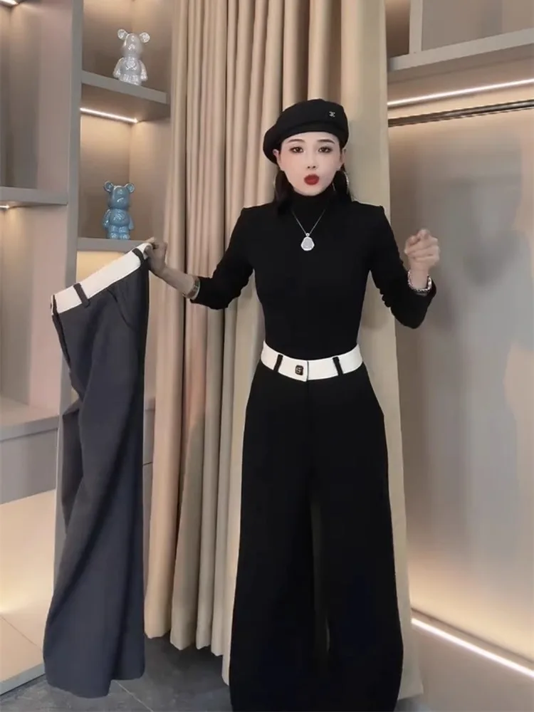 

Маленькие широкие брюки в ароматном стиле для женщин на осень и зиму, новые модные толстые универсальные узкие брюки с высокой талией