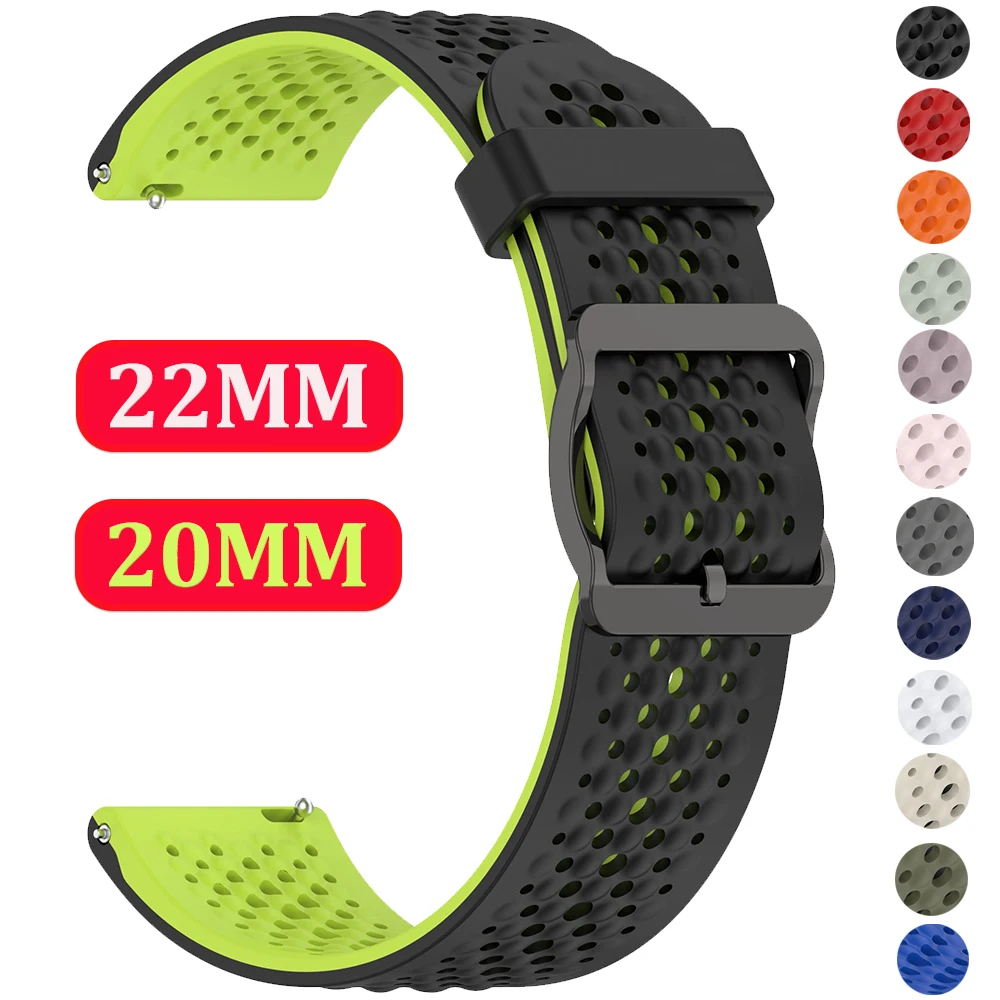 

NEW 22mm 20mm Silicone Strap for Huawei Watch GT4/4 Pro/GT3 GT2 3/GT5 Pro 46mm Sport Watchband for Xiaomi Watch S4/3/Color2 Band