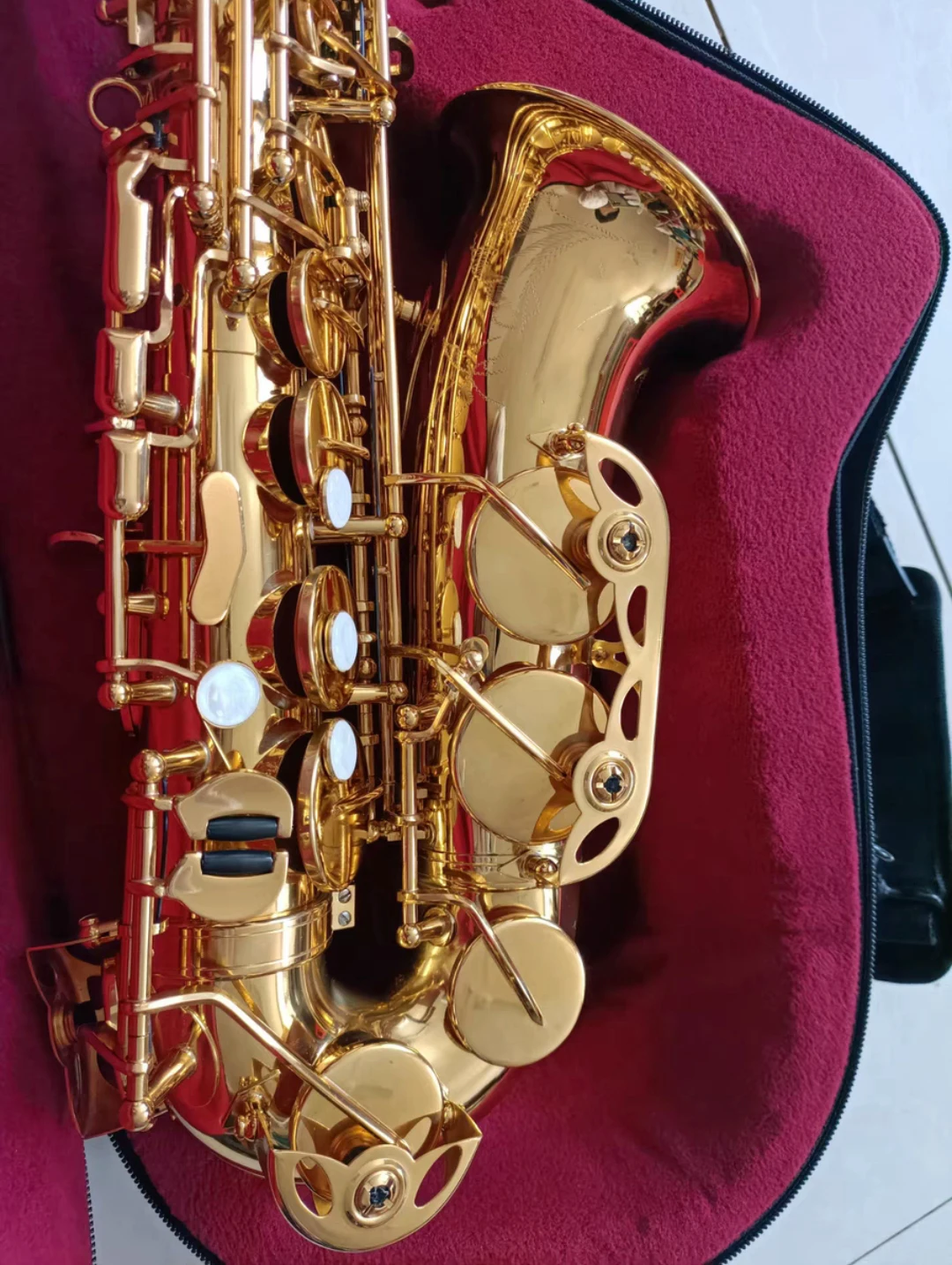 France 54 Original 1 :1 key type Alto Saxophone Eb lacquered gold Professional Alto Sax saxofone jazz instrumen with case