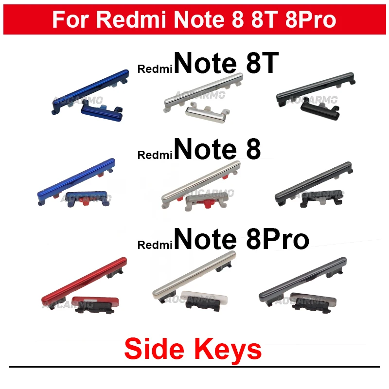 Side Keys Replacement Parts For Redmi Note 8 Pro 8T 8Pro Power On /Off Volume Buttons