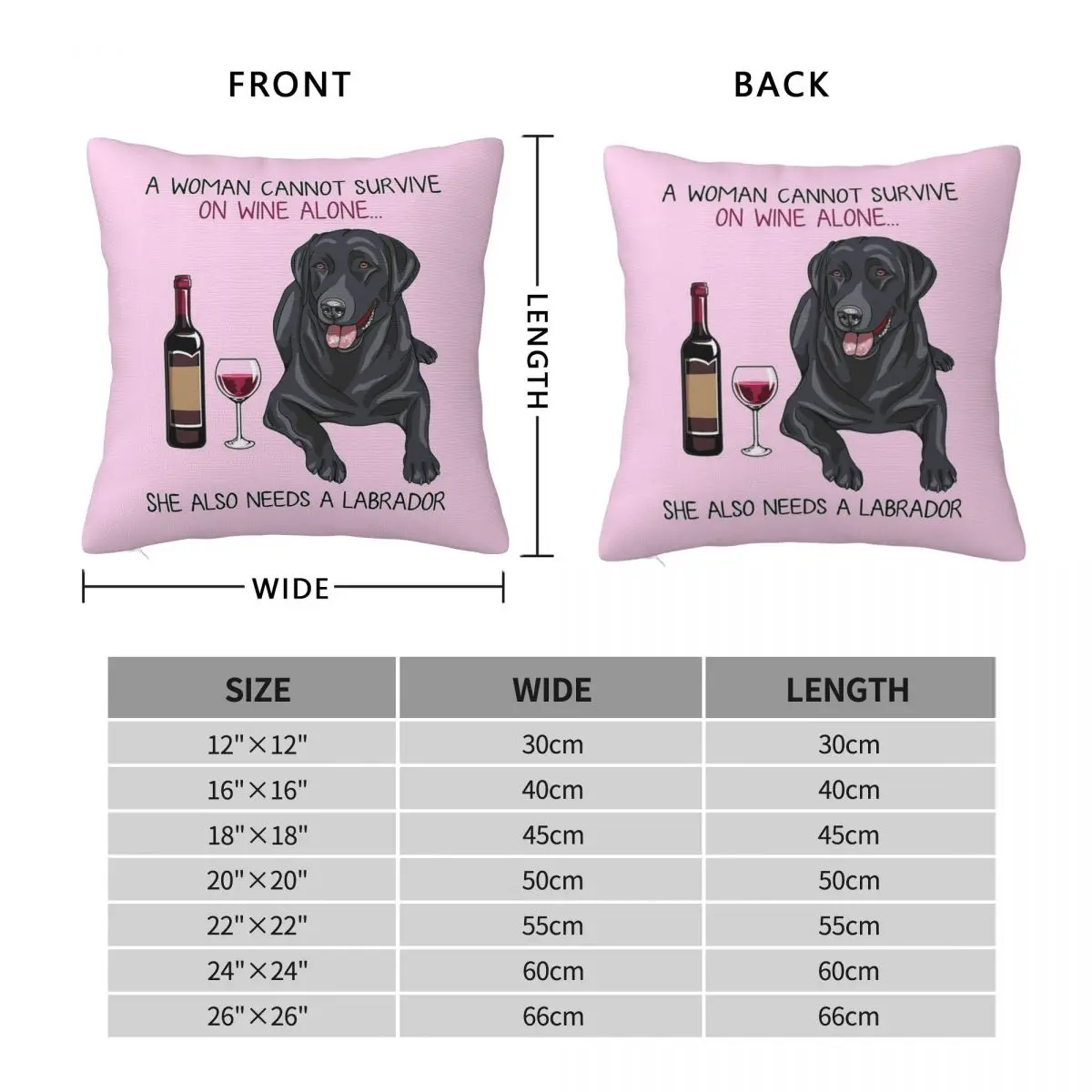 Labrador Wine Funny Dog Square Pillowcase Polyester Linen Velvet Creative Decorative Throw Pillow Case Sofa Cushion Cover 45x45