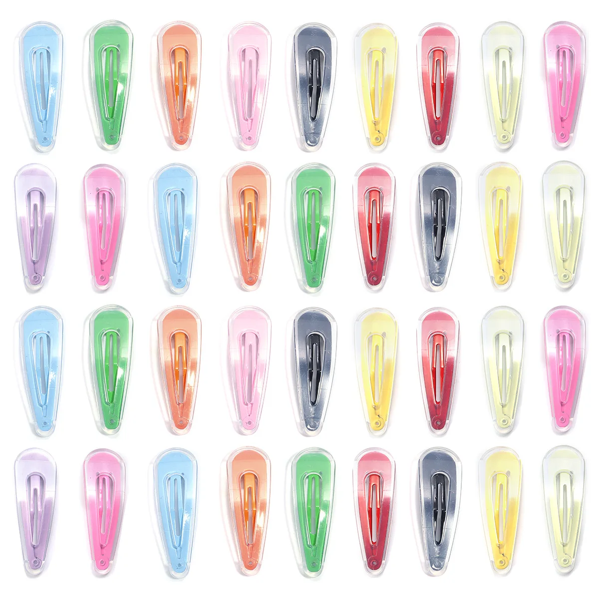 20pcs/lot Snap Hair Clips Candy Color Glossy No Slip Metal Hair Pins Clips Barrettes Accessories for Baby Girls Toddlers