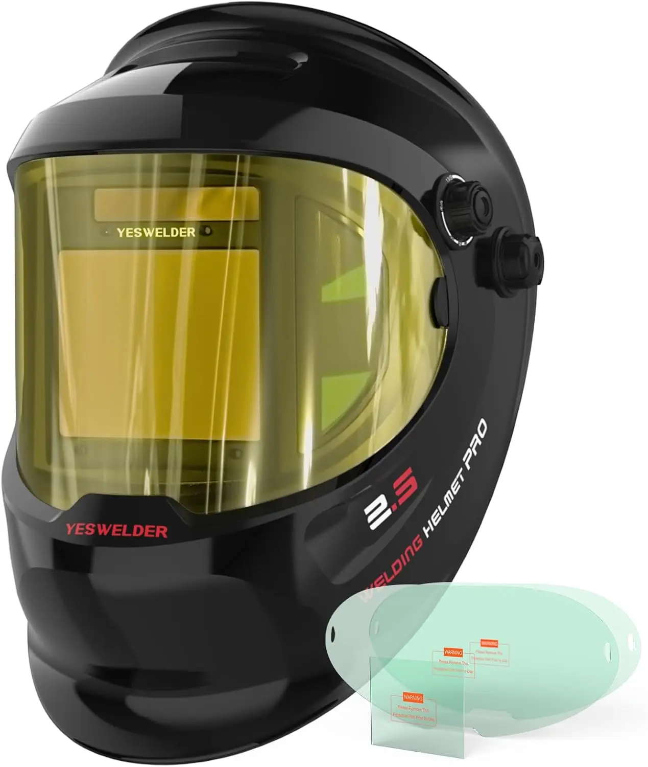 

Auto Darkening Welding Helmet with Side View, 180° Panoramic, True Color Solar Powered, Wide Shade for TIG MIG ARC