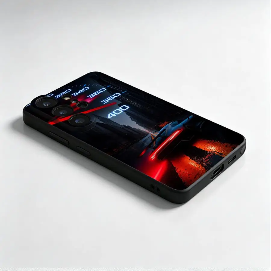 Funda Phone Cover Case for Samsung Galaxy S26 Ultra S23 S24 Note 20 8 9 10 S25 Plus S20 Ultra S21 FE S10 S9 Red Car Gauge view 2