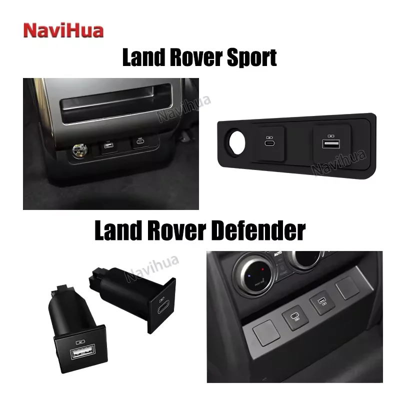 High Quality USB Type-C Car Rear Mobile Phone Fast Charging For Land Rover Defender Range Rover Sport Charger Port Hot Selling