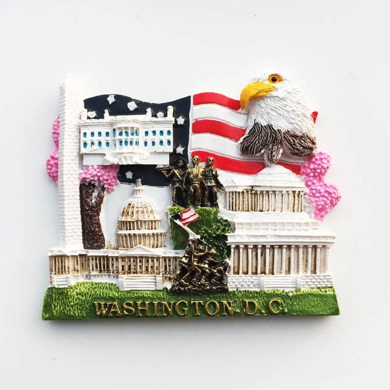 Washington, D.C. Landmarks Tourism Memorial Decorative Crafts Magnetic Refrigerator Stickers Collection Souvenir