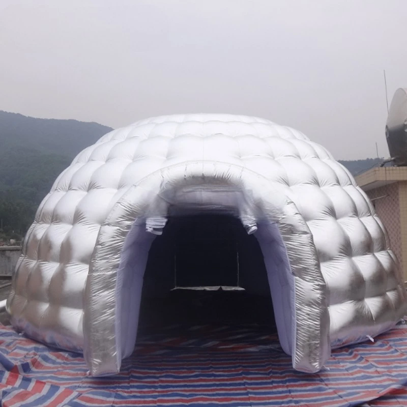 Inflatable Igloo Dome  5m Dia. Inflatable Igloo Tent Silver  Tent With Blower For Club Wedding Party Event