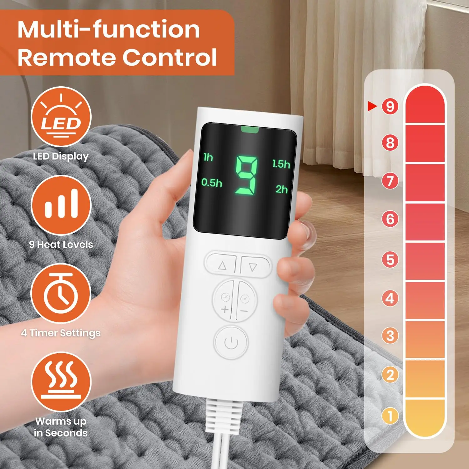 Electric Heated Blanket with Timer for Bed or Sofa, Thermal Heating Mat Pad for Winter Warmth PTFE Cloth Tape Car Repair Tool