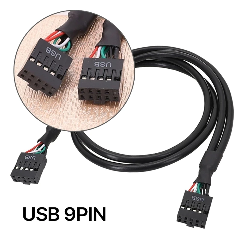 コンピュータのマザーボードフロント USB 9pin 2.0 延長ケーブル 9 ピンメス - メス延長ケーブル 30/50/70 センチメートル