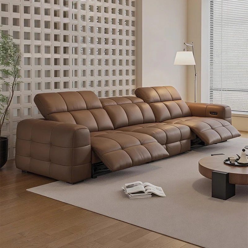 

Modern Armrest Loveseat Electric Sofa Living Room Brown Lounges Recliner Chair Italian Designer Woonkamerbanken Furniture