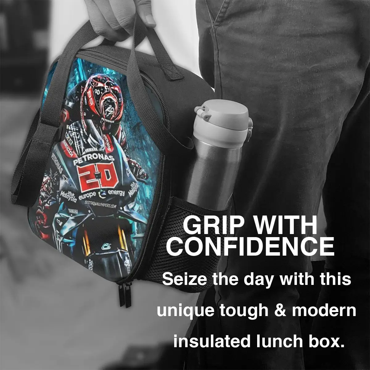 فابيو كوارتارارو الفرنسية دراجة نارية المتسابق معزول حقيبة الغداء للنساء الأطفال المحمولة صناديق الطعام علب الاغذية الحرارية حمل #5