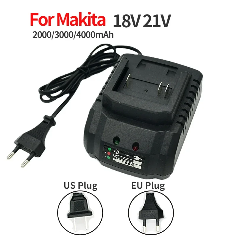 1-2pcs Battery Charger Suitable For Makita 18V 21V Tools EU/US Plug Power Tool Portable High Quanlity Smart Fast Li-ion Charging