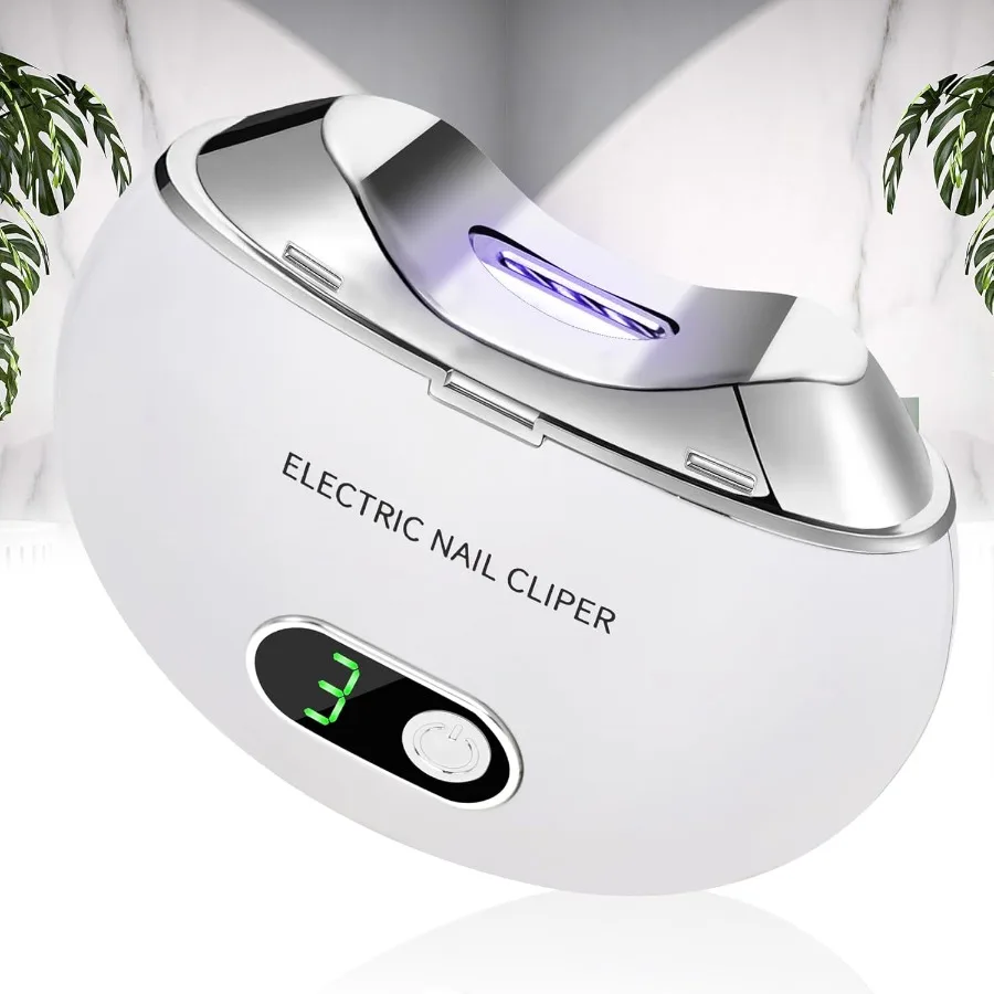 

Automatic Electric Nail Clipper with 3Speeds Levels and Nail Clip Storage LCD Digital Display USB Rechargeable Safety Electric