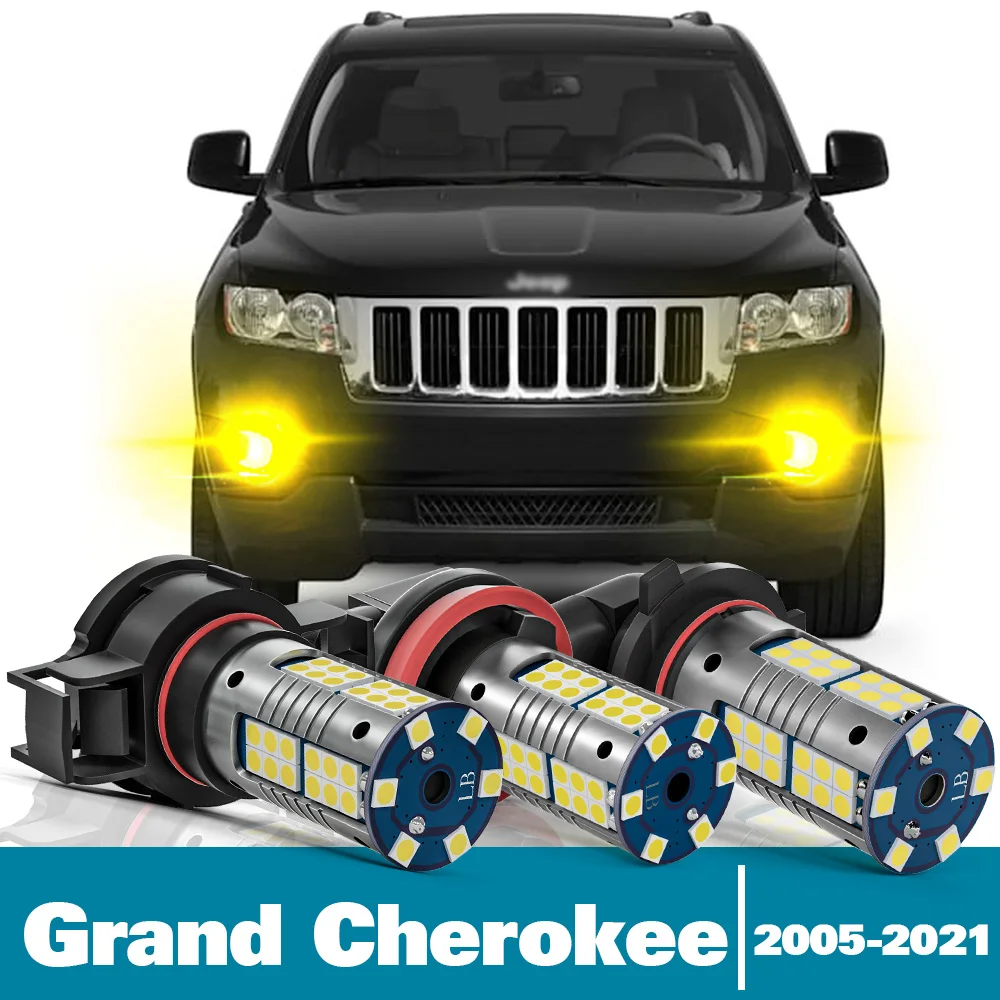 2x LED Fog Light For Jeep Grand Cherokee 3 4 WH WK Accessories 2005-2021 2010 2011 2012 2013 2014 2015 2016 2017 2018 2019 2020