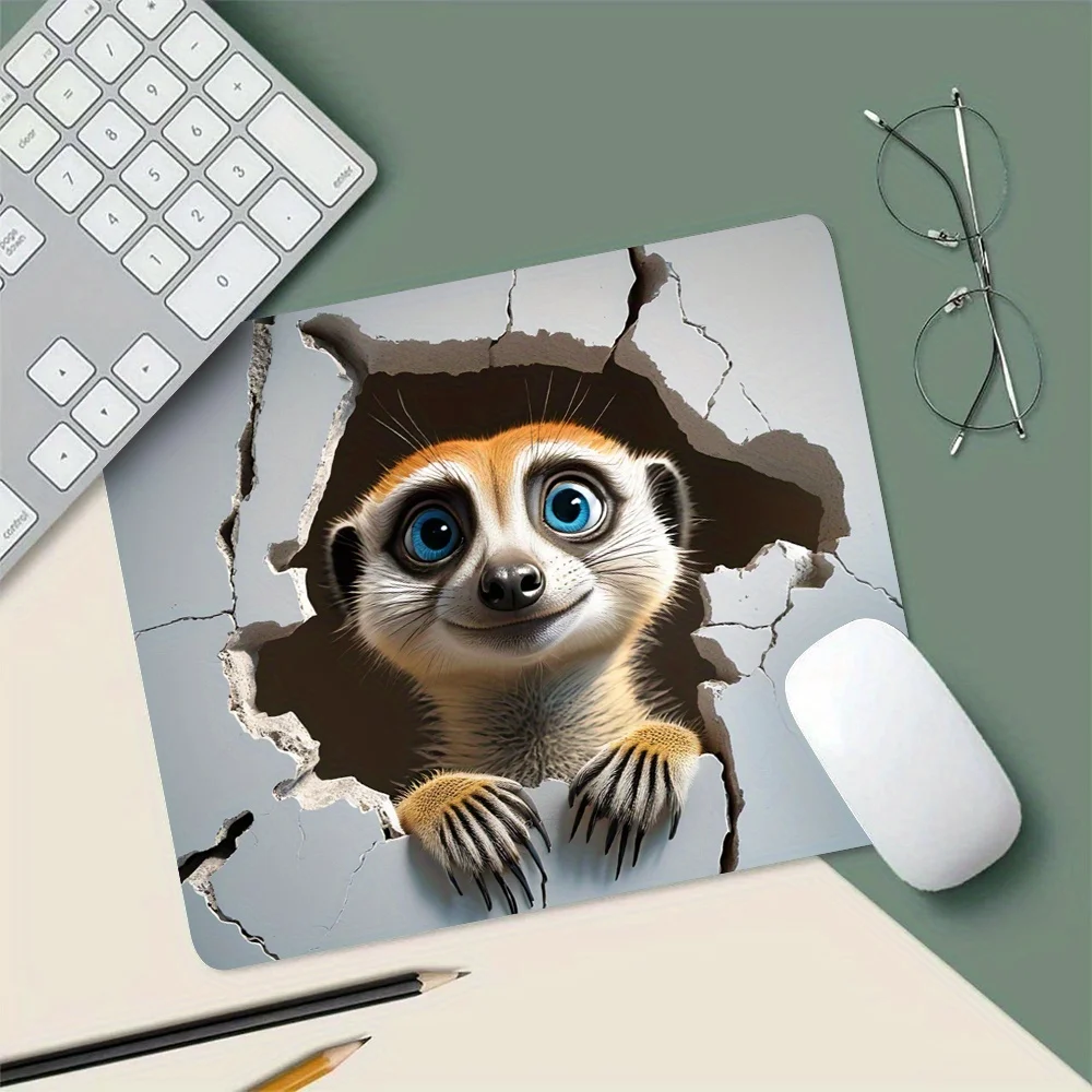 

Cute meerkat design mouse pad, rubber anti-slip washable desk mat, suitable for both office and home use, high quality