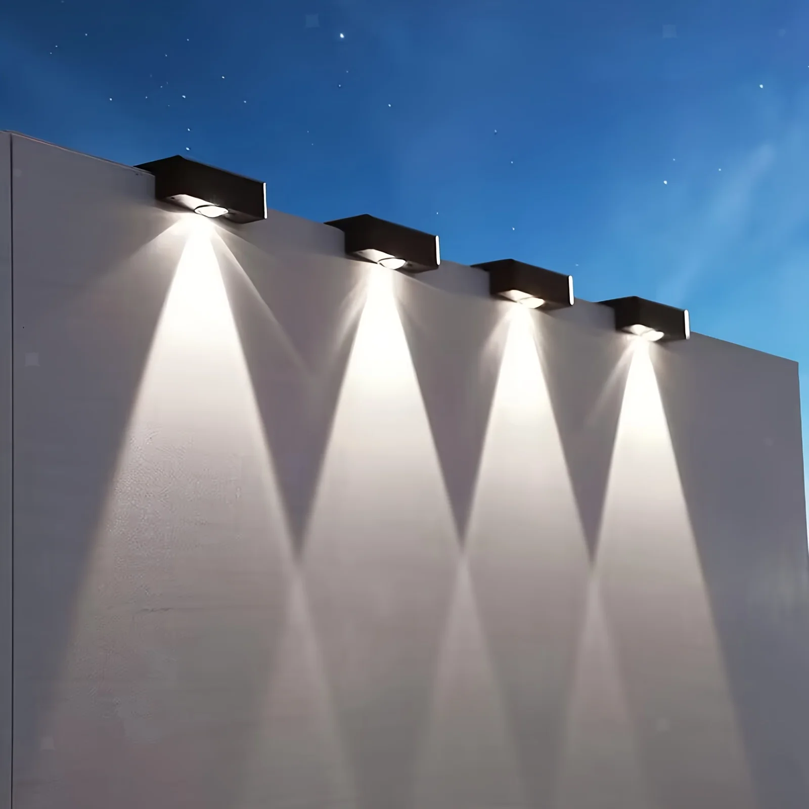Solar Outdoor Deck Light Porch Courtyard Exterior Wall Washer 7-Shaped Wall Top Wall Light Night Lighting Automatic Switch