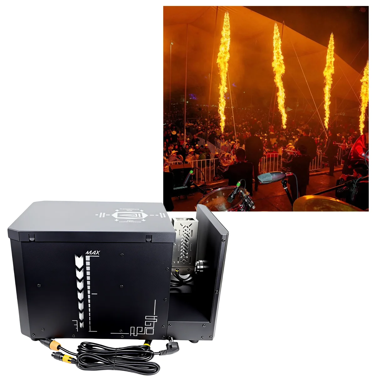 Moving Head Color Flame Fire Machine Outdoor Special Effect Waterproof Dmx 10m Height for Wedding Event Festival Party DJ Stage