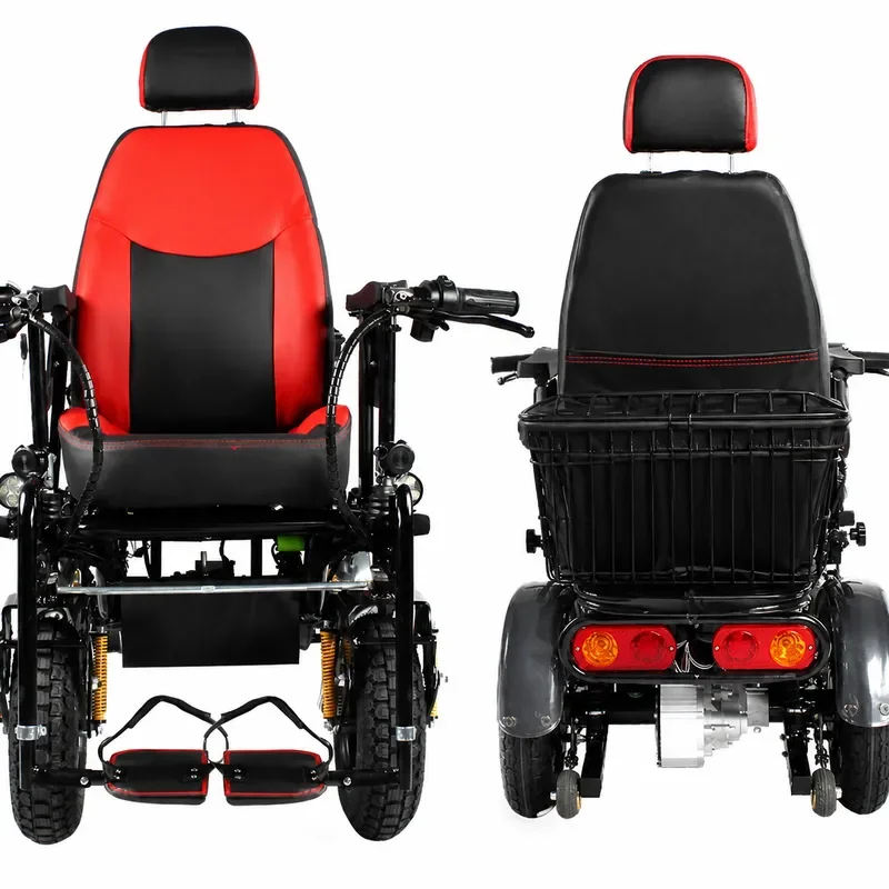 Lightweight Folding 4 Wheel Electric Scooter for Seniors Intelligent Battery Powered Mobility Vehicle Compact Travel Moped