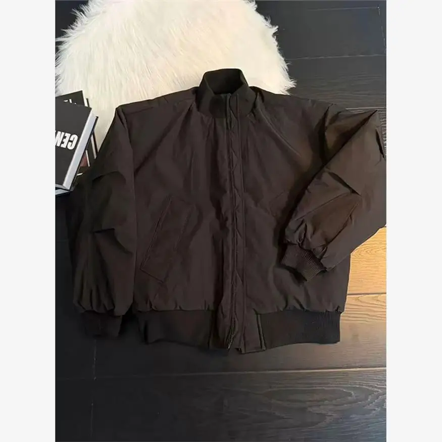 معطف رجالي شتوي من American Sle Bomber Jaet بياقة واقفة دافئة من القطن معطف بيسبول ort Ape ملابس خارجية