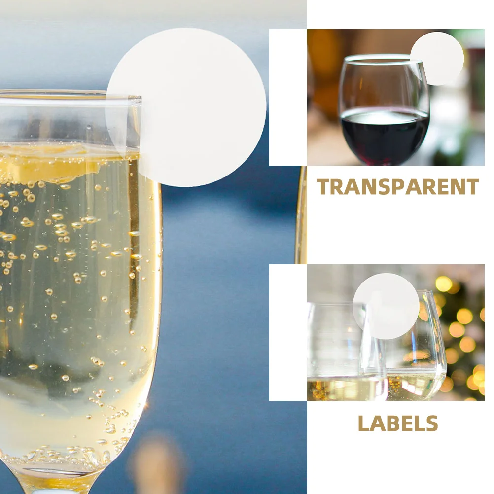 

60Pcs Clear Acrylic Drink Tags Circle Reusable Wine Glass Markers Party Decoration Drink Identifiers Wine Glass Markers