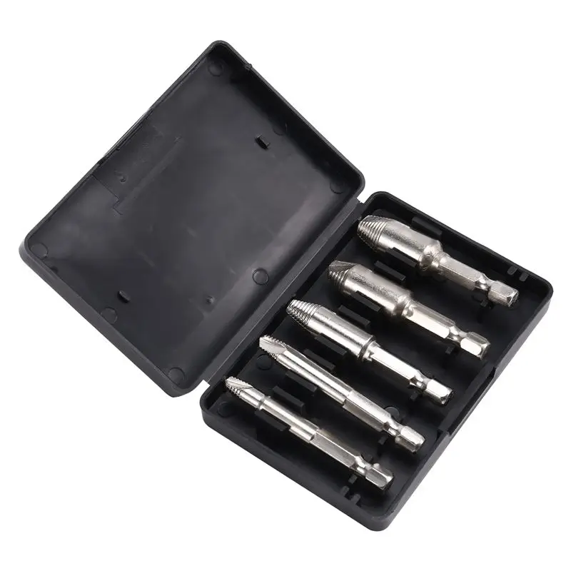 

ABHI-5Pcs Damaged Screw Extractor Drill Bit High Speed Steel Double Easily Take Out Side Drill Out Broken Screw Remover Bolt