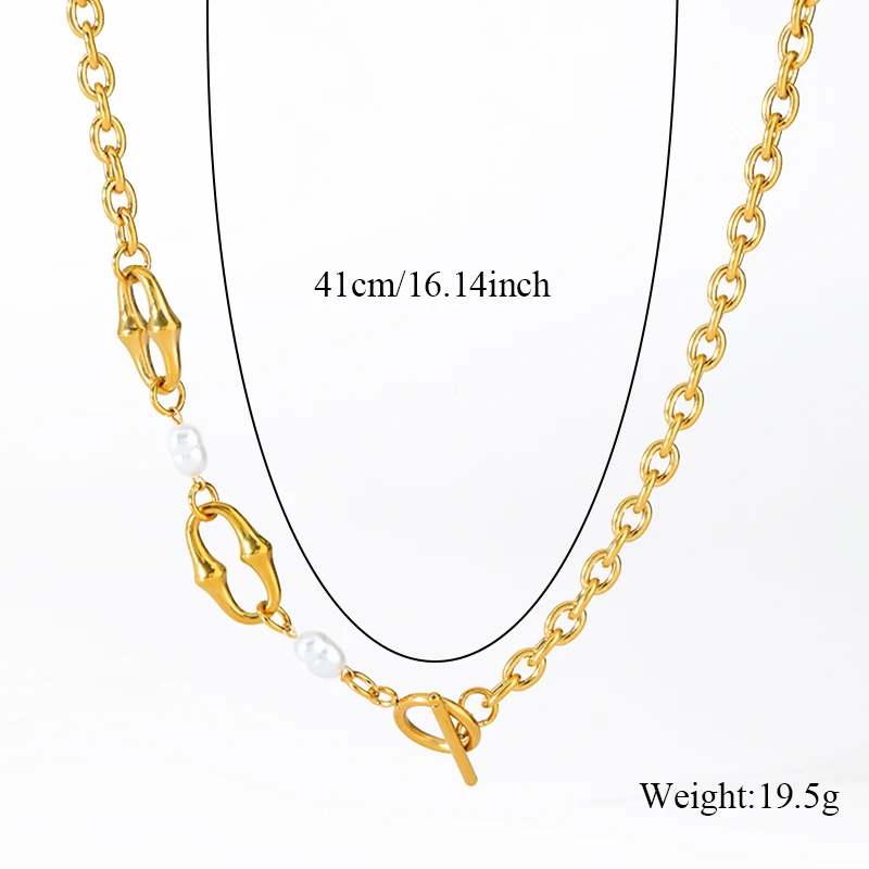 EILIECK 316L Edelstahl Metallperlen Kettenhalskette Armband Set für Damen Neue Mode Wasserdichter Schmuck Urlaubsgeschenk – Detail 6