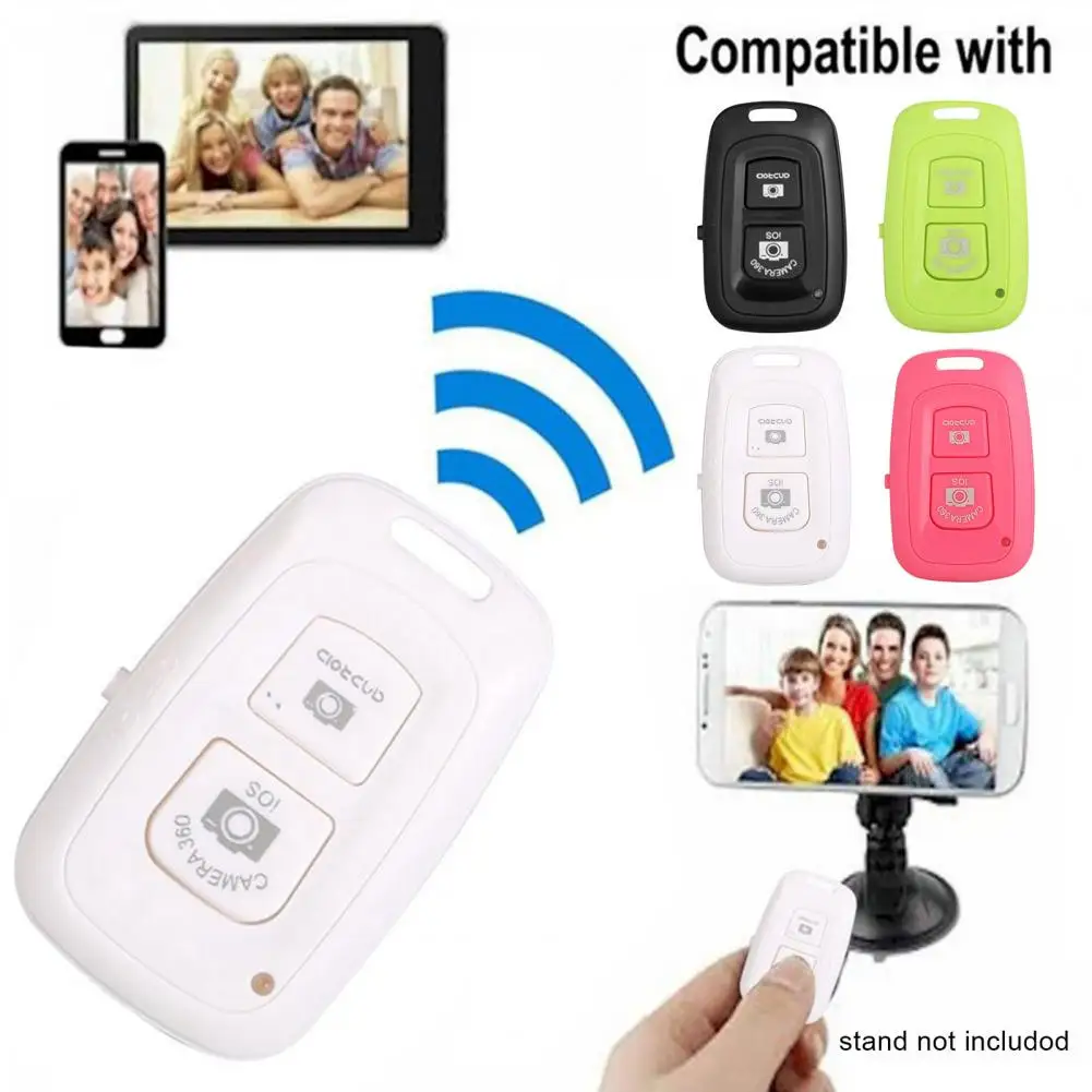 Portátil sem fio Selfie botão Clicker, Bluetooth, controle remoto para Android e iOS sistema, foto temporizador, obturador para celular