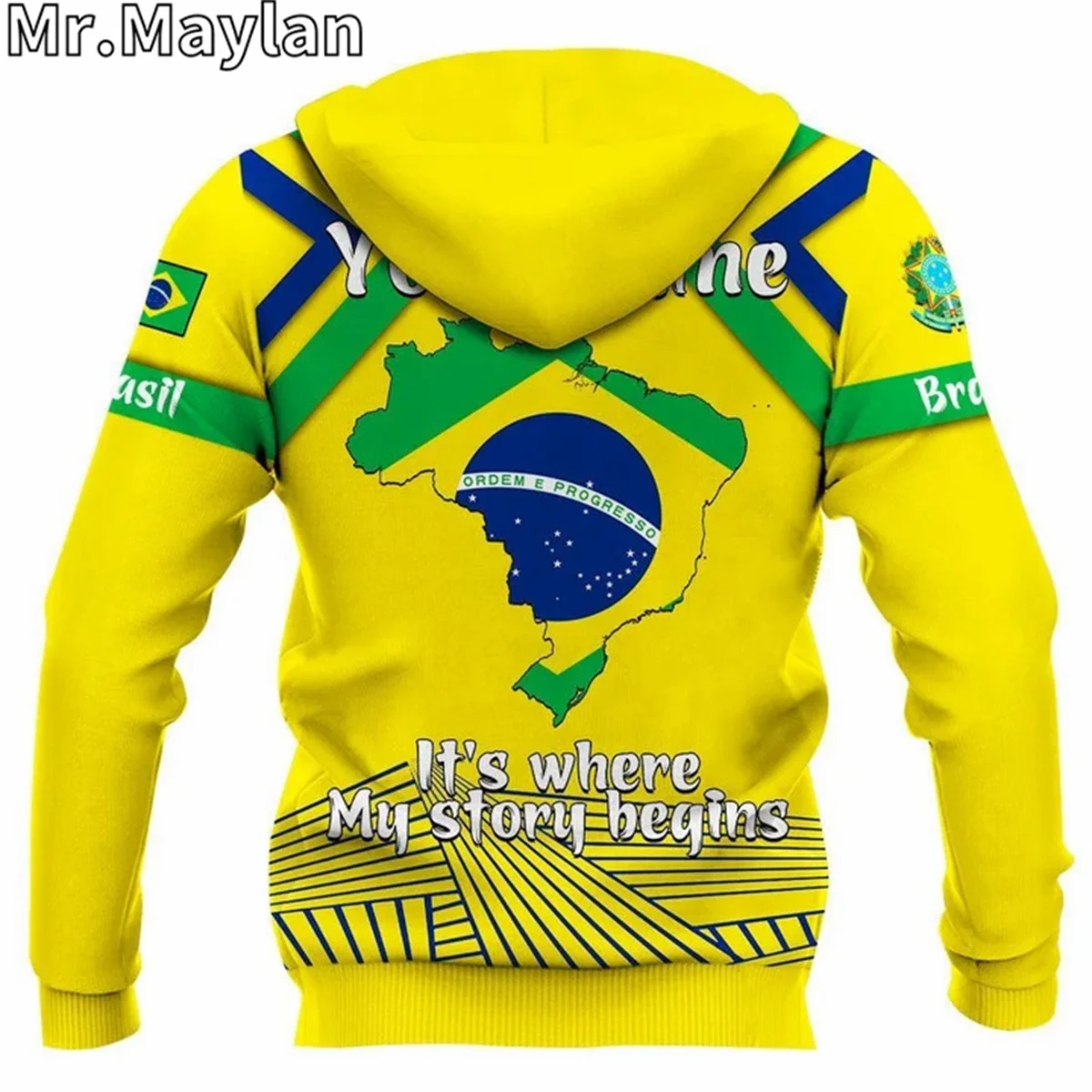 PERSONALIZED BRAZIL FLAG 3D Printed Jacket Men/women Hoodie Unisex Casual Streetwear Sweatshirts Pullover Sudadera Hombre JK081