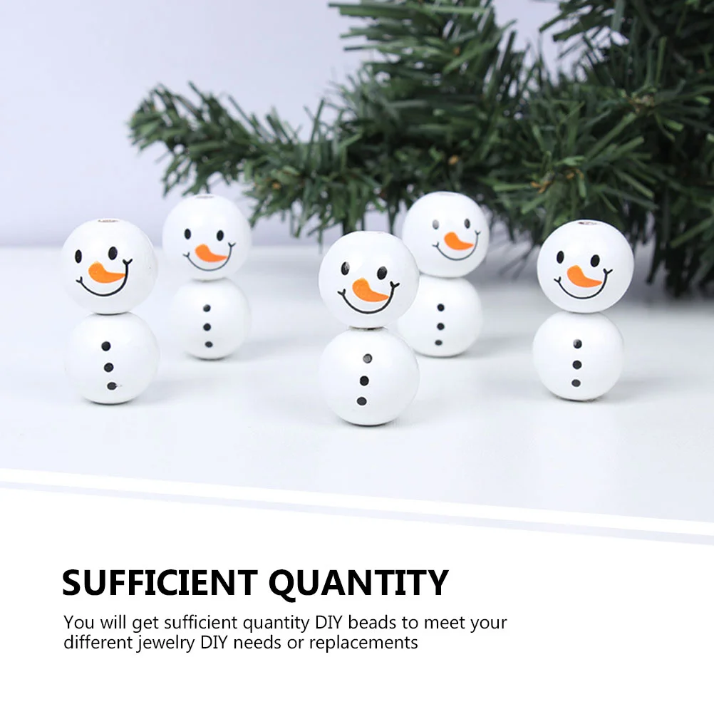 Snowman Decorations Bracelet Beads Round Stickers for Bracelets Making Crafts Christmas Wreath Supplies Jewelry Toy