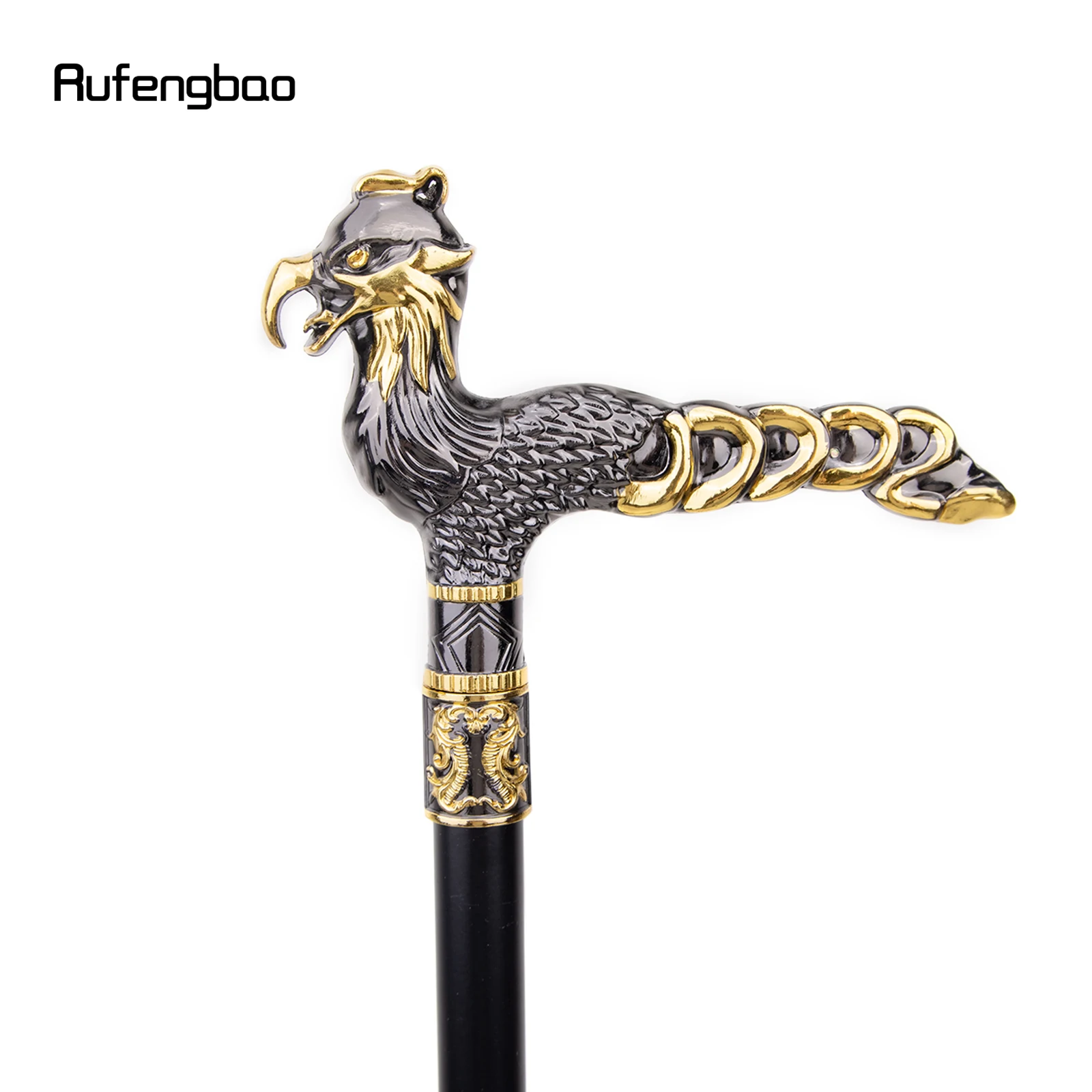 Goud Zwart Vogel Wandelstok Mode Decoratieve Wandelstok Gentleman Elegante Cosplay Cane Knop Crosier 93Cm