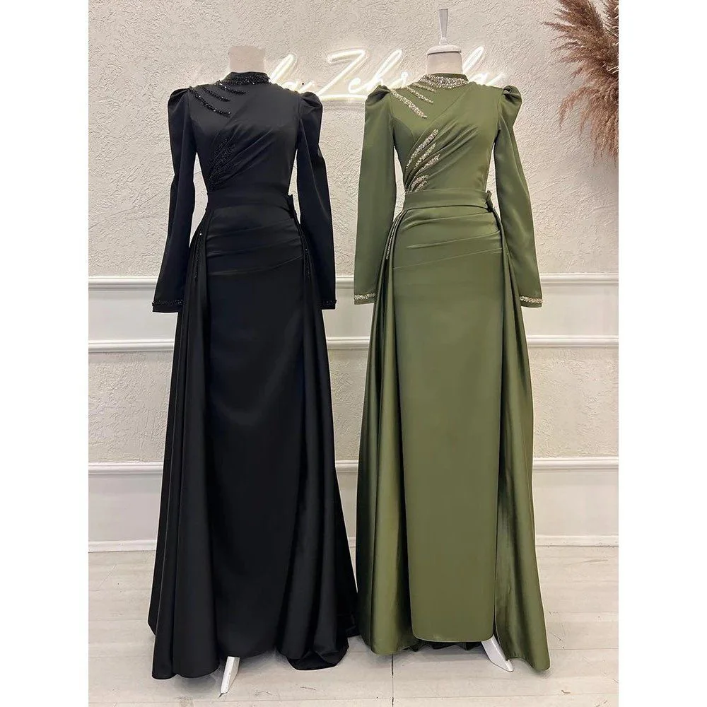 Arabic Abaya Luxury Elegant Long Dresses for Muslim Dresses Dubai High End Evening Dresses Vestidos Women