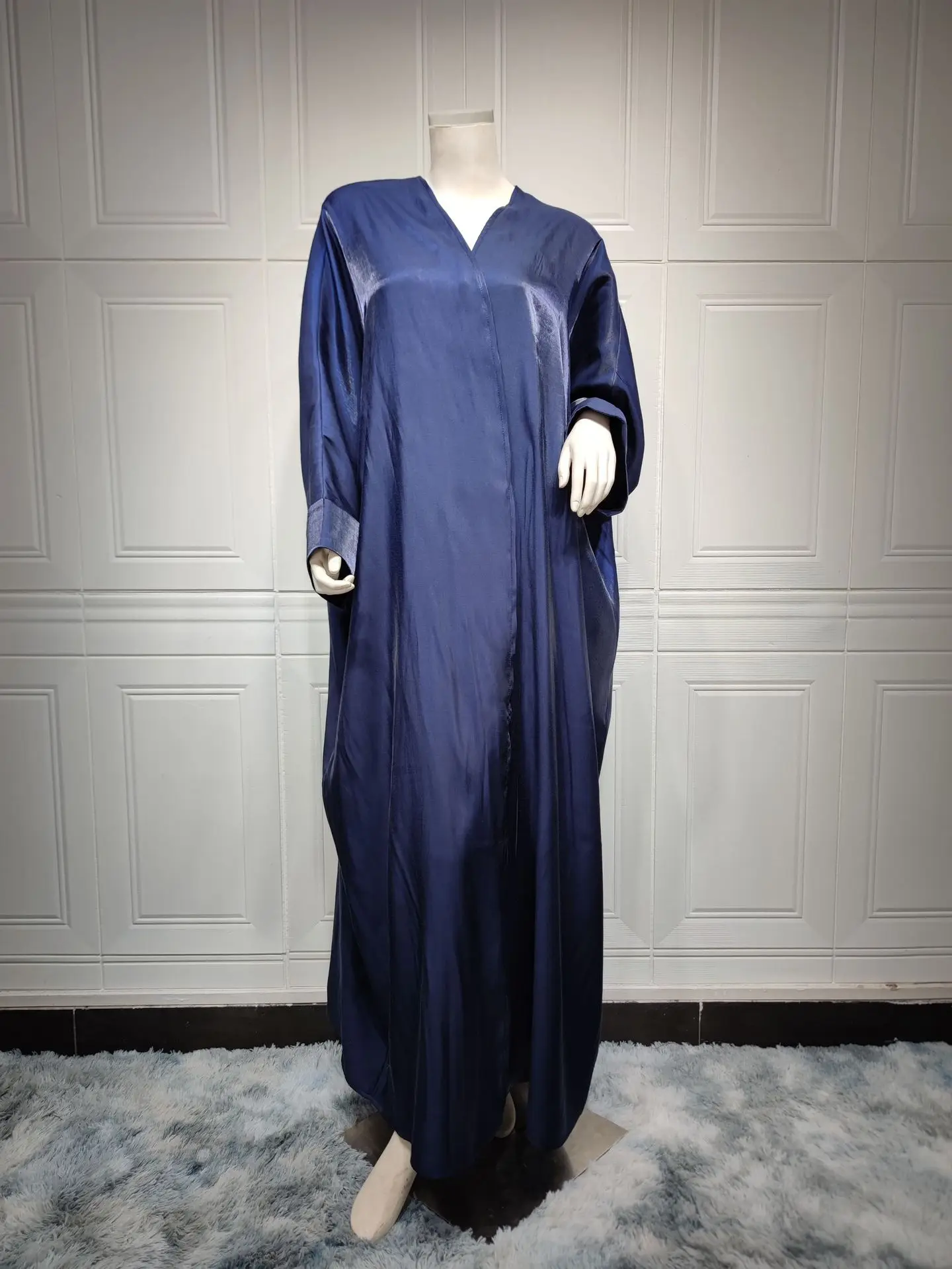 Shining Batwing Sleeve Cardigan Robe Modest Muslim Dubai Plus Size Kimono Open Abaya Dress Corban Eid Woman Outwear Coats