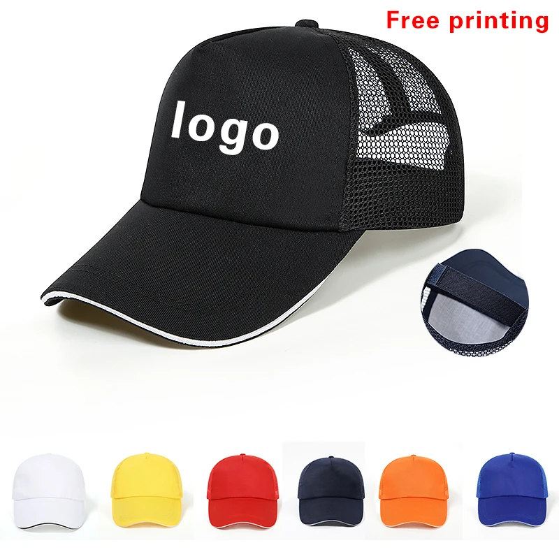 Adjustable Sun Hat Pointed Baseball Tennis Cap Custom Printed Logo Advertisem Text Men And Women Outdoor Breathable Wholesale