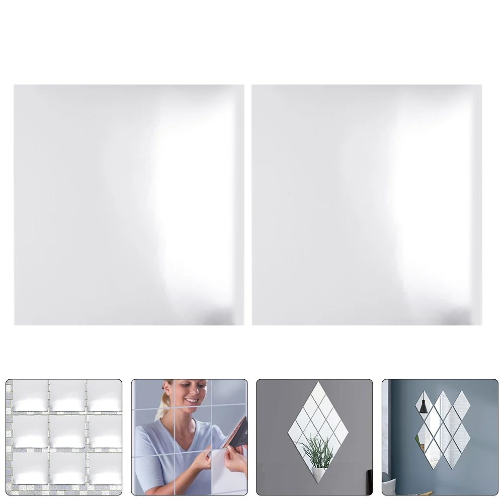 

24Pcs Frameless Square Mirror Wall Stickers Self Adhesive Acrylic Mirror Tiles for Bedroom Living Room Bathroom DIY Wall