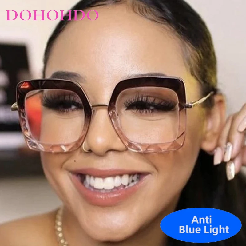 

Vintage Oversized Square TR90 Women Men Luxury Eyeglasses Designer Brand Optical Spectacle Computer Anti-Blue Light Glasses