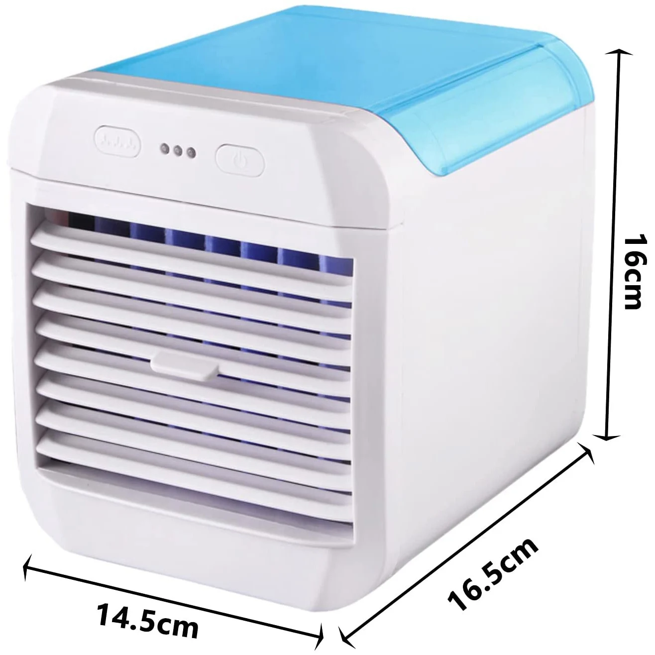 Mini Luchtkoeler Ventilator Draagbare Airconditioner Stille Usb Luchtkoeler Persoonlijke Airconditioner Met 7 Kleuren Led Lichtblauw