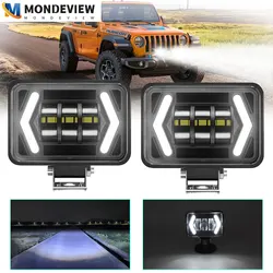 MONDEVIEW 4.5-inch square work light 6000K white light 80000LM high brightness 800W high-power car LED driving light