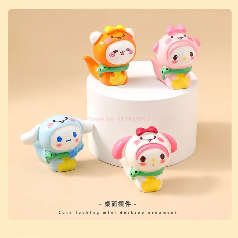 Sanrio My Melody Snake Scatola cieca per particelle carine Pezzo di visualizzazione Melody Tie Simpatico regalo per bambola a mano da tavolo Figure decorative Kawaii