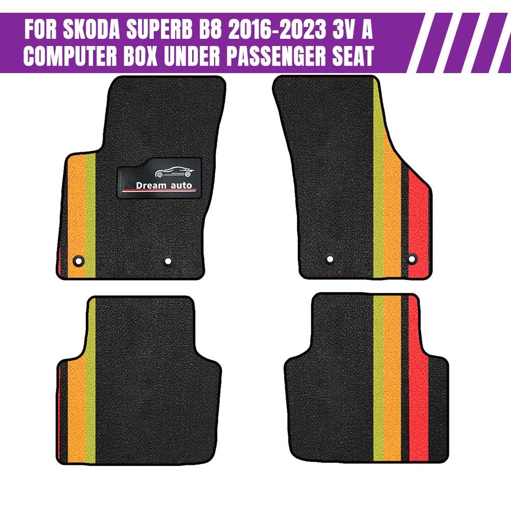 

Car Mats With Buttons For Skoda Superb B8 2016–2023 3V A Computer Box Under Passenger Seat Car-Specific Mats Floor Mats