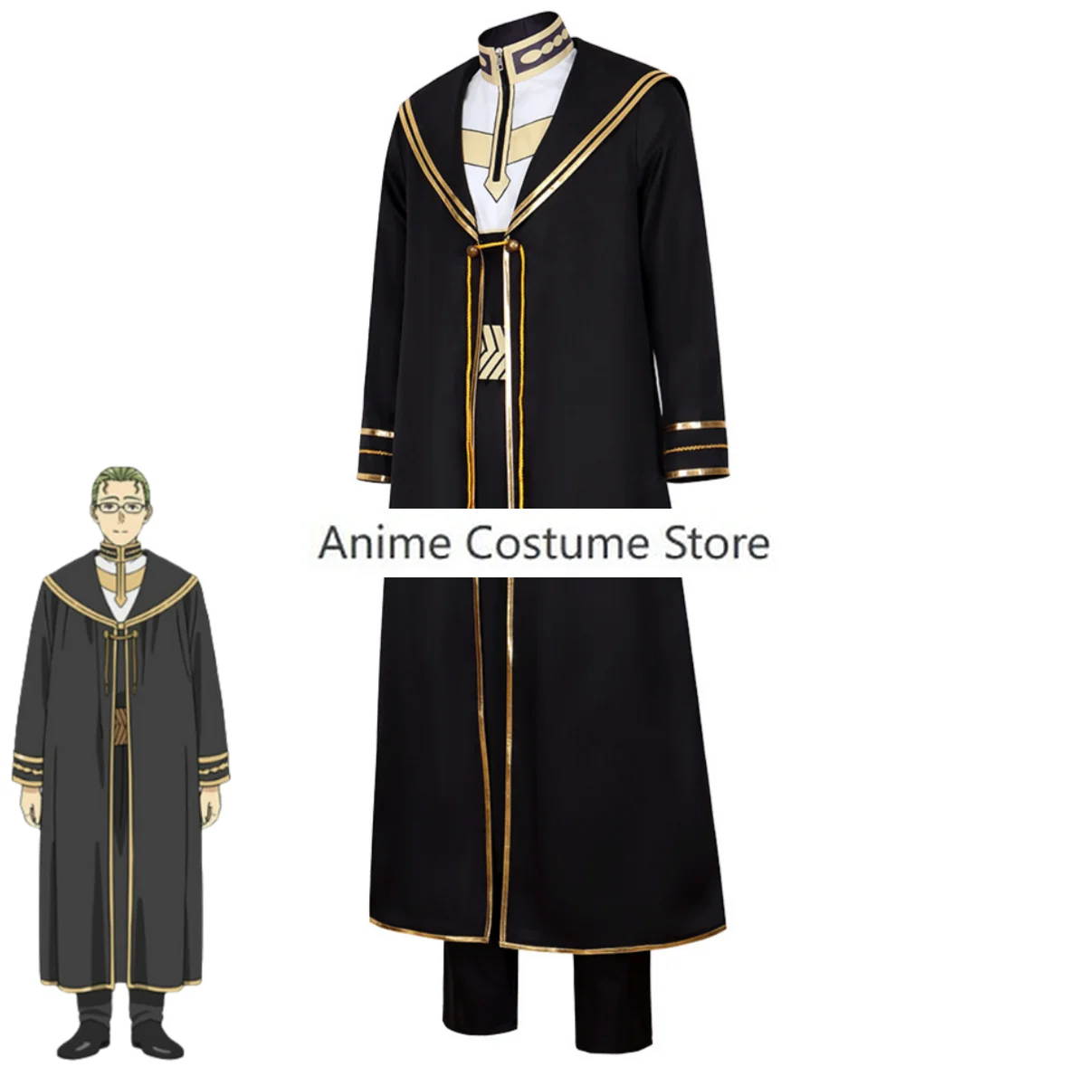 Frieren no funeral Heiter Cosplay Traje, Anime, Beyond Journey's End, Black Robe, Homem Uniforme, Man Carnival Party Suit