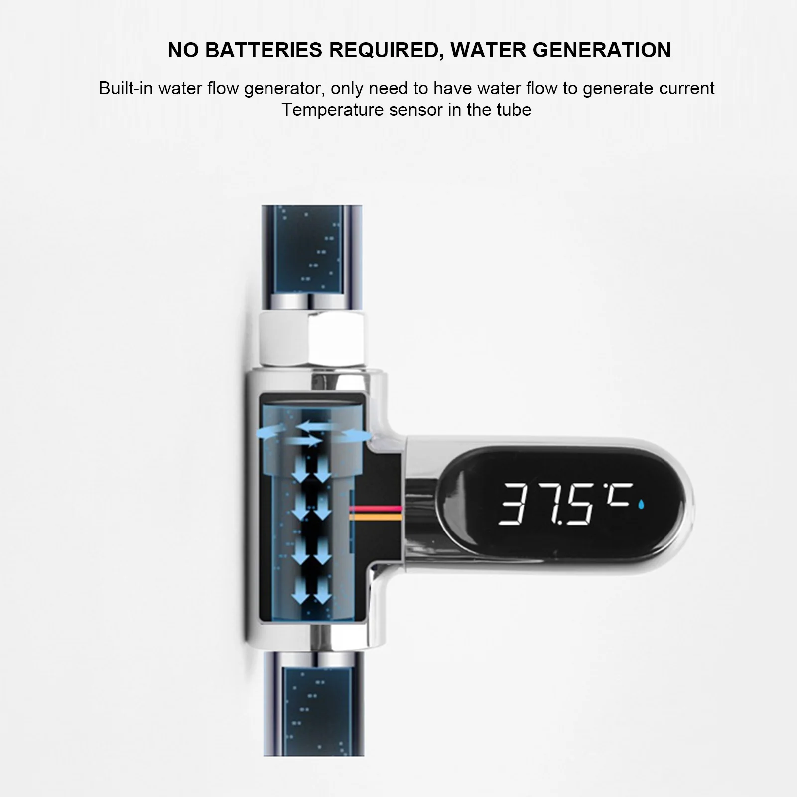 Base del rubinetto della doccia con termometro Display digitale a Led temperatura dell'acqua del bagno schermo rotante 360 per la cucina del bagno di casa
