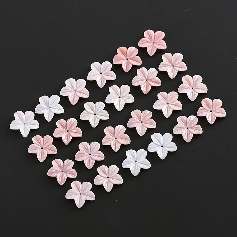 Coquillage de Conque Rose Naturel, Fleur Carimplantée, Paire de Perles Assorties pour Bijoux de Direction, Vente en Gros, Cadeau de Bijoux, Boucle d'Oreille DIY, Bracelet