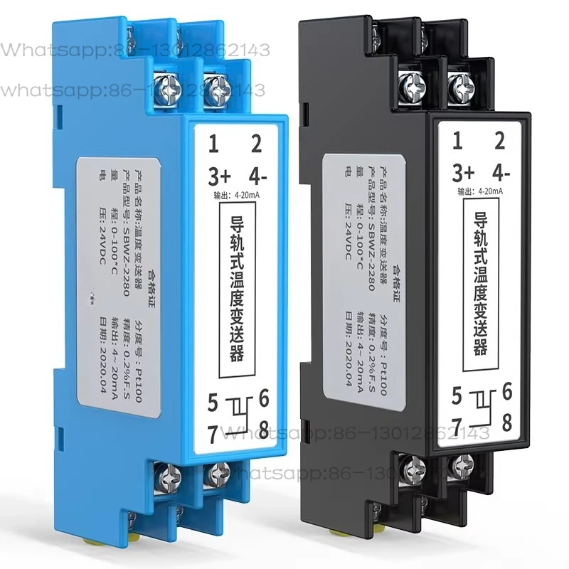 Rail type temperature transmitter pt100 integrated module 4-20ma thermal resistance isolation transmitter