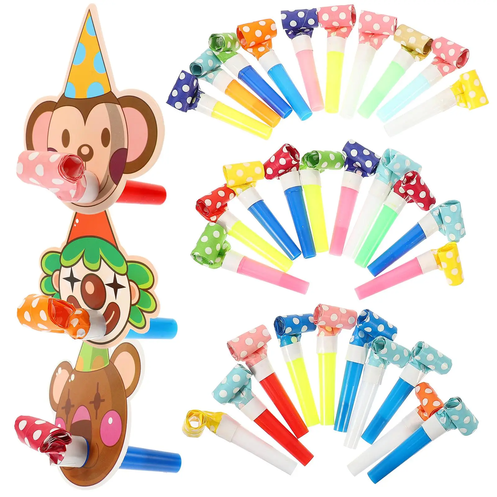 

30 Pcs Cartoon Dragon Blowing Props Colorful Party Blowers Whistle Paper Birthday Blowouts Kids Gifts Noisemakers Musical